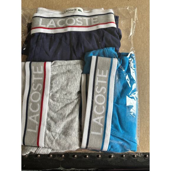 VTG NWOT LaCoste Brazilian trunk underwear 3 pairs gray blue size XL - Picture 2 of 6